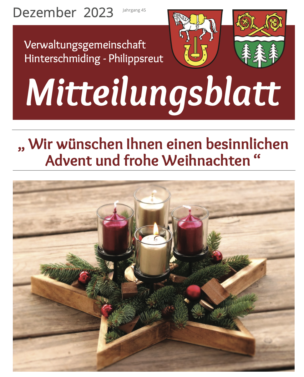 Mitteilungsblatt Dezember 2023 - Philippsreut Gemeinde